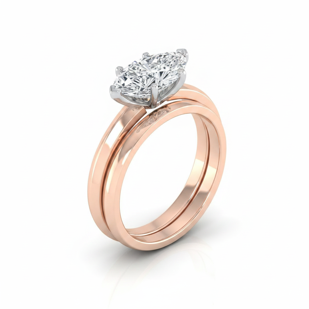 The Isolde Matching Wedding Band, Marquise in 14K Rose Gold