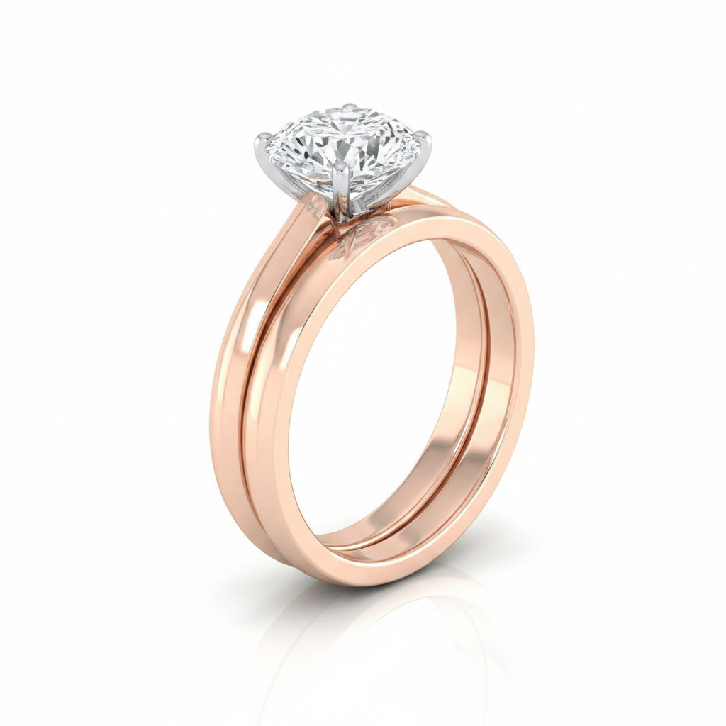 The Isolde Matching Wedding Band, Oval in 14K Rose Gold