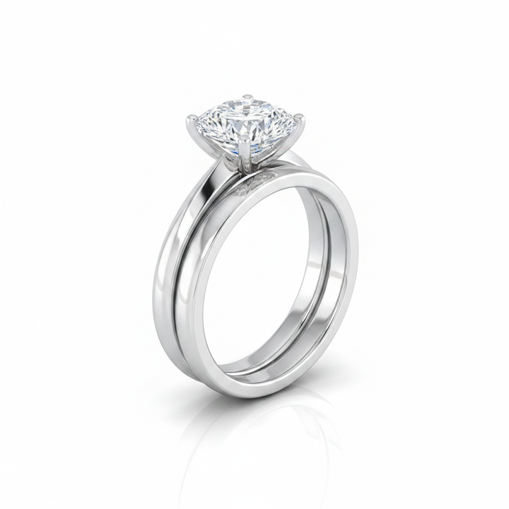 The Isolde Matching Wedding Band, Cushion in 18K White Gold | RockHer