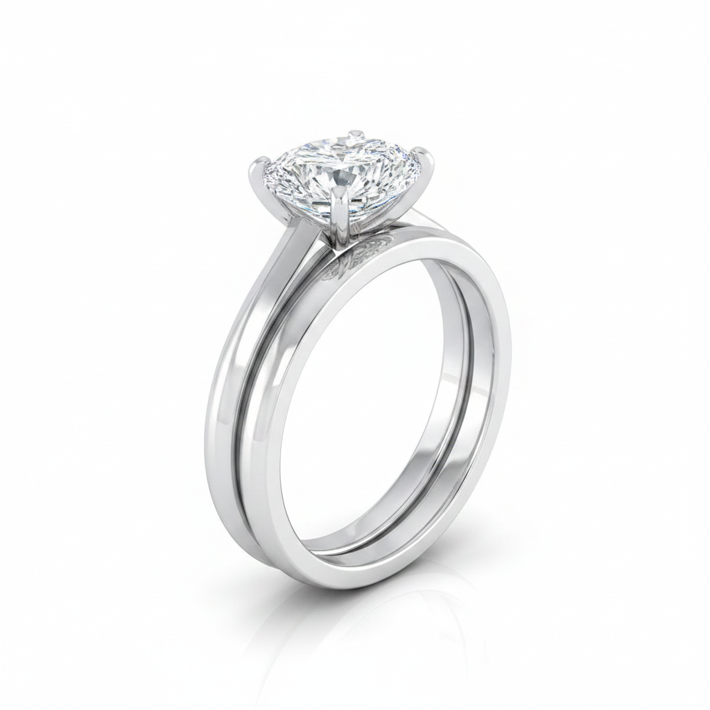 The Isolde Matching Wedding Band, Pear in 18K White Gold