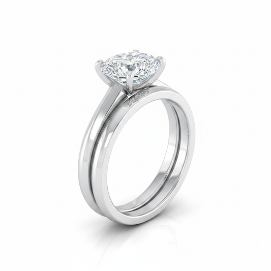 The Isolde Matching Wedding Band, Pear in 18K White Gold