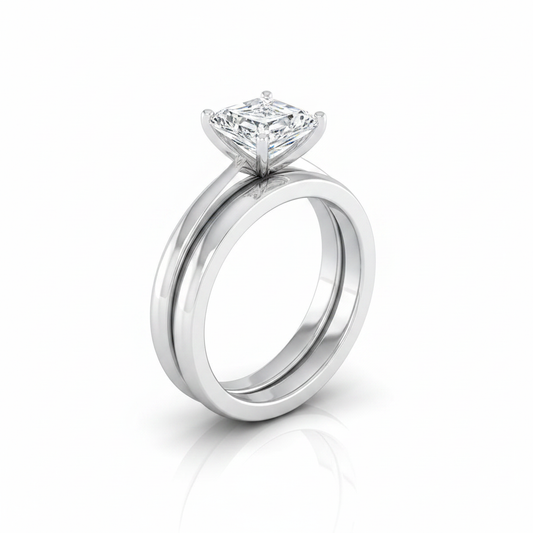 The Isolde Matching Wedding Band, Radiant in 18K White Gold