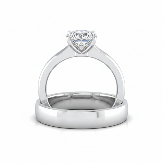The Isolde Matching Wedding Band, Round in 18K White Gold