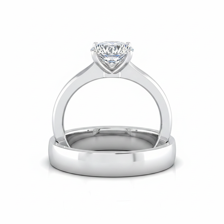 The Isolde Matching Wedding Band, Round in 18K White Gold | RockHer