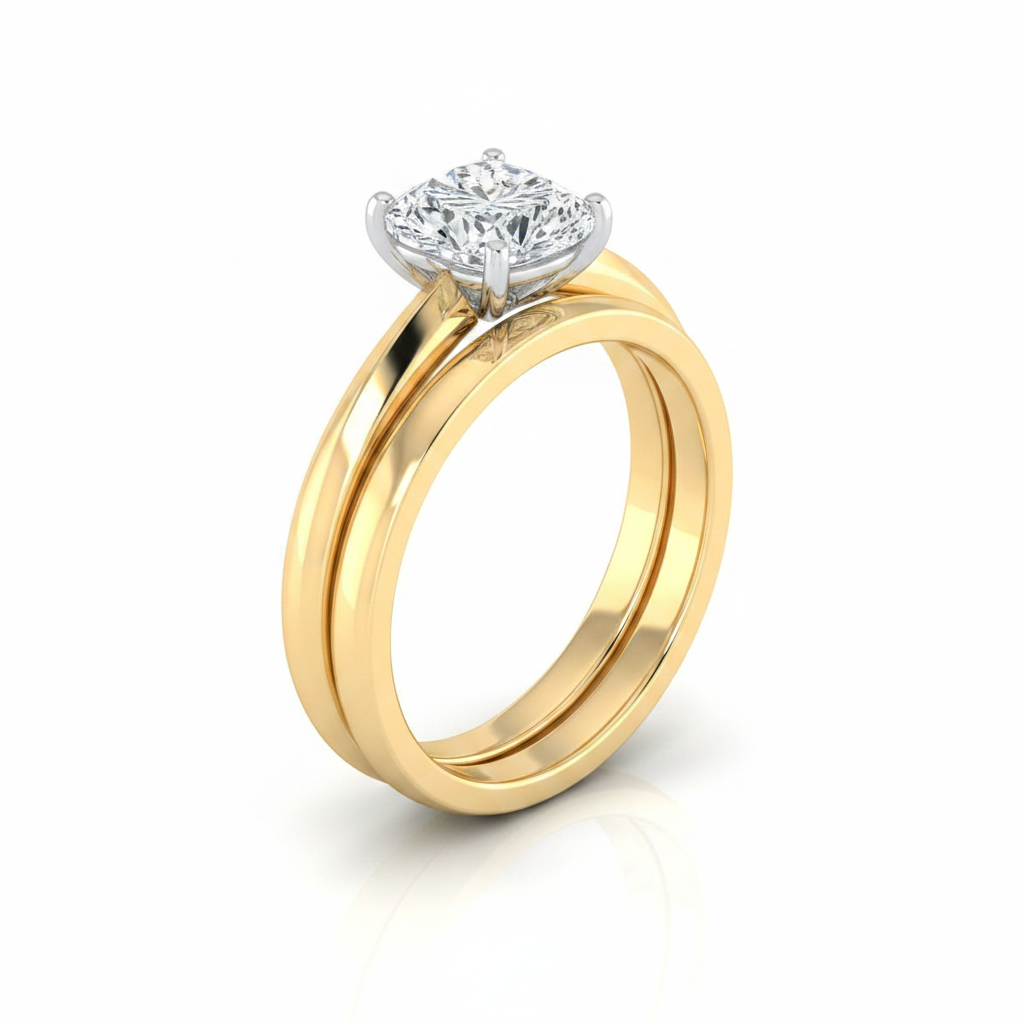 The Isolde Matching Wedding Band, Heart in 18K Yellow Gold