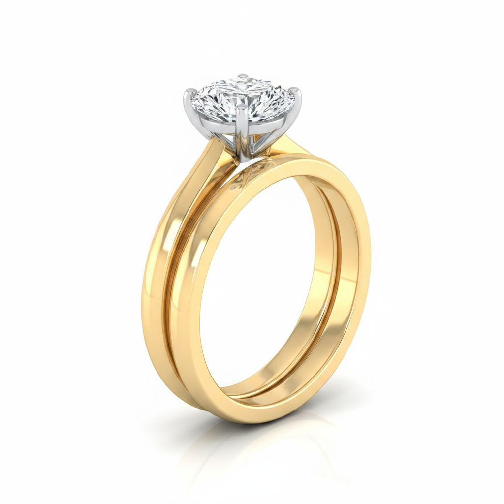 The Isolde Matching Wedding Band, Pear in 18K Yellow Gold