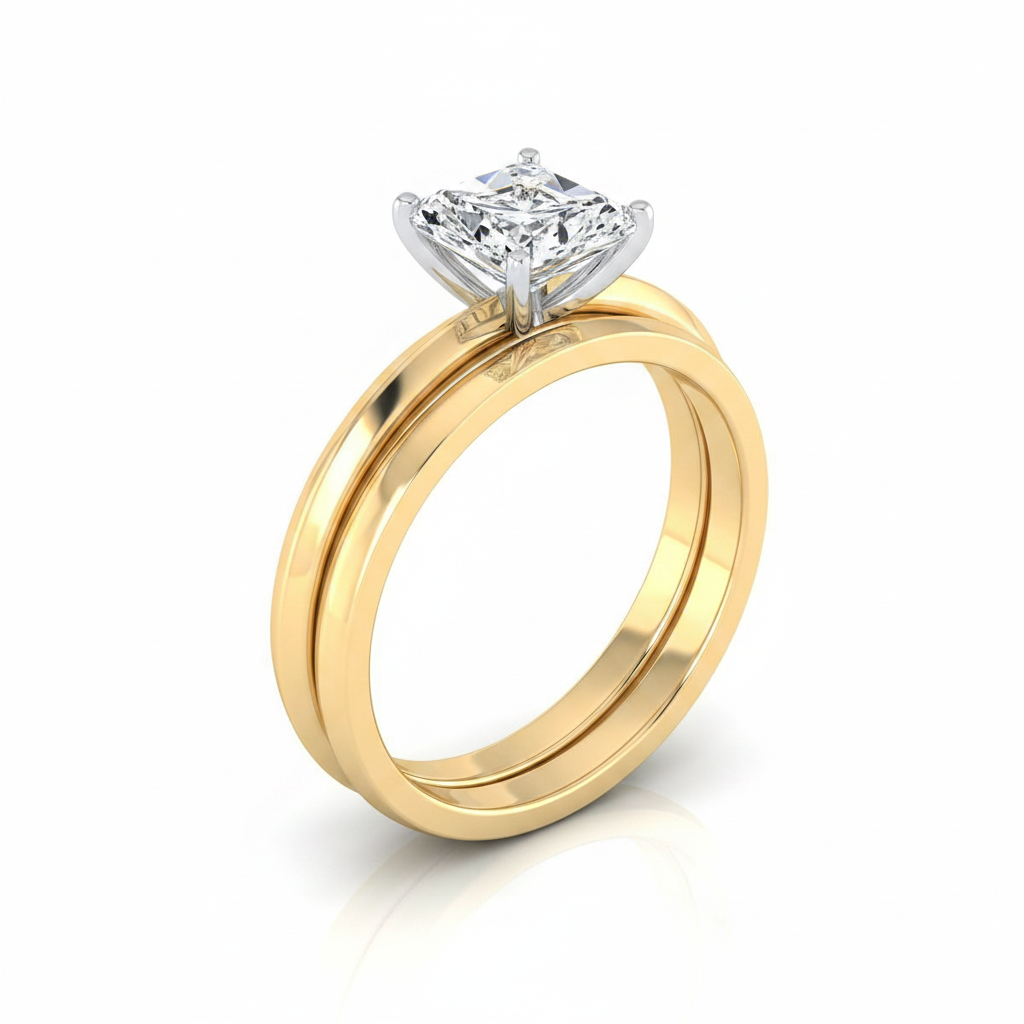 The Isolde Matching Wedding Band, Radiant in 18K Yellow Gold