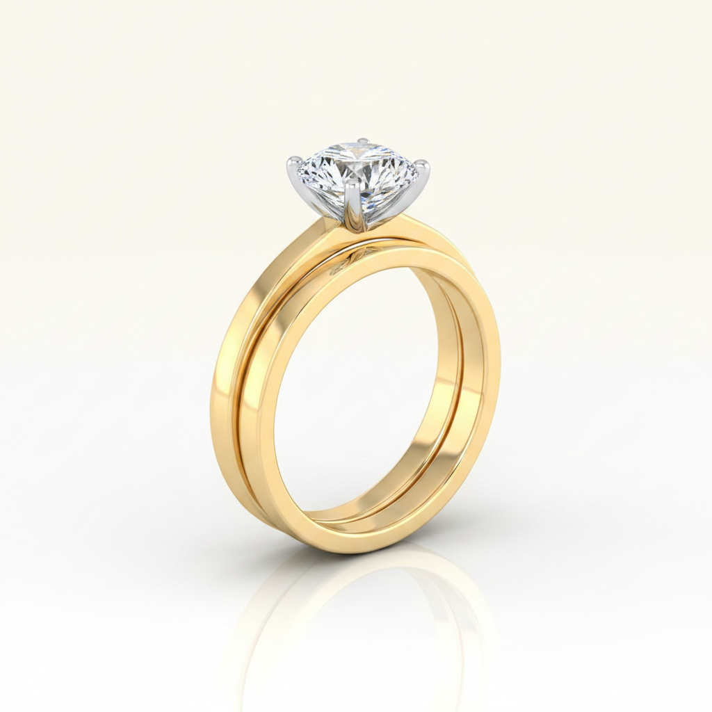 The Isolde Matching Wedding Band, Round in 18K Yellow Gold