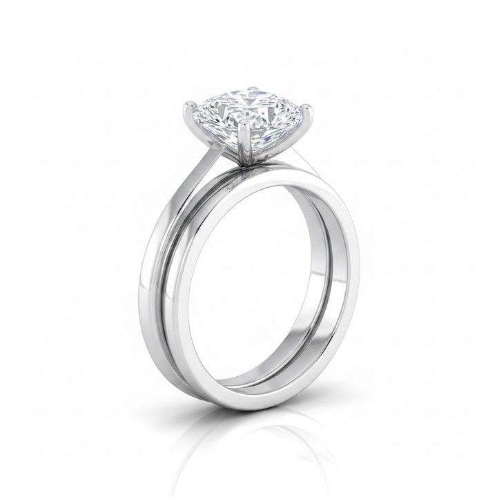 The Isolde Matching Wedding Band, Cushion in Platinum | RockHer