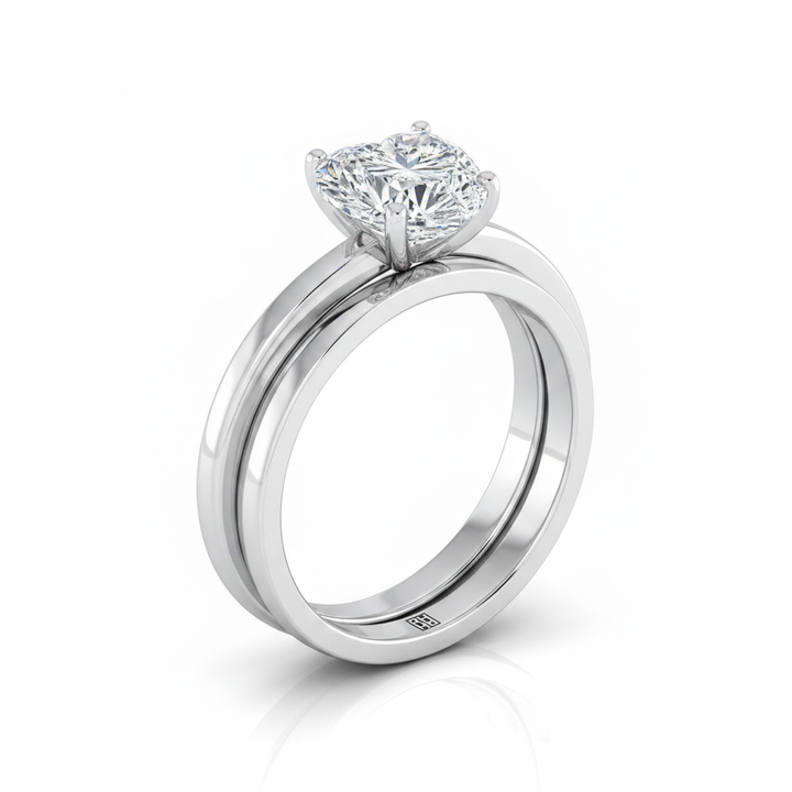 The Isolde Matching Wedding Band, Heart in Platinum | RockHer