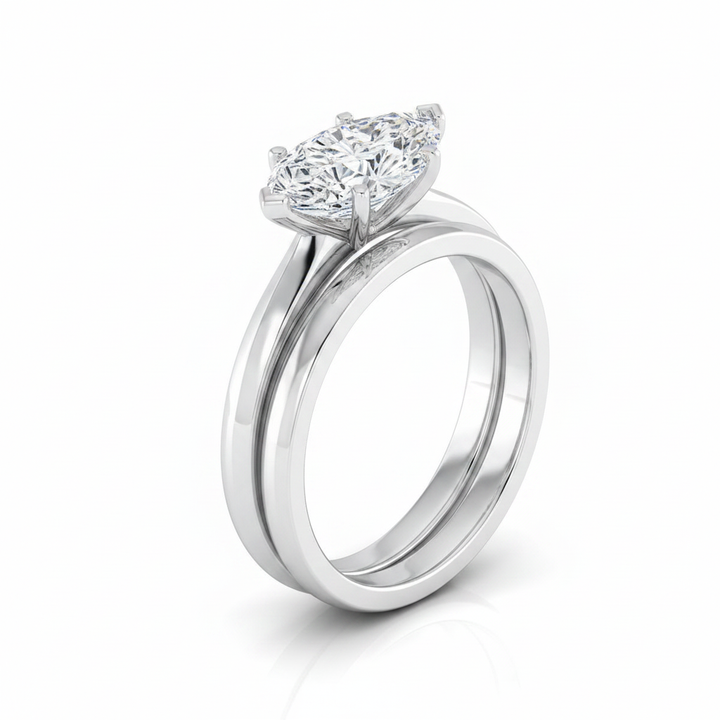 The Isolde Matching Wedding Band, Marquise in Platinum | RockHer