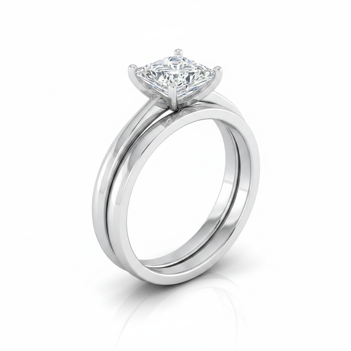 The Isolde Matching Wedding Band, Princess in Platinum | RockHer