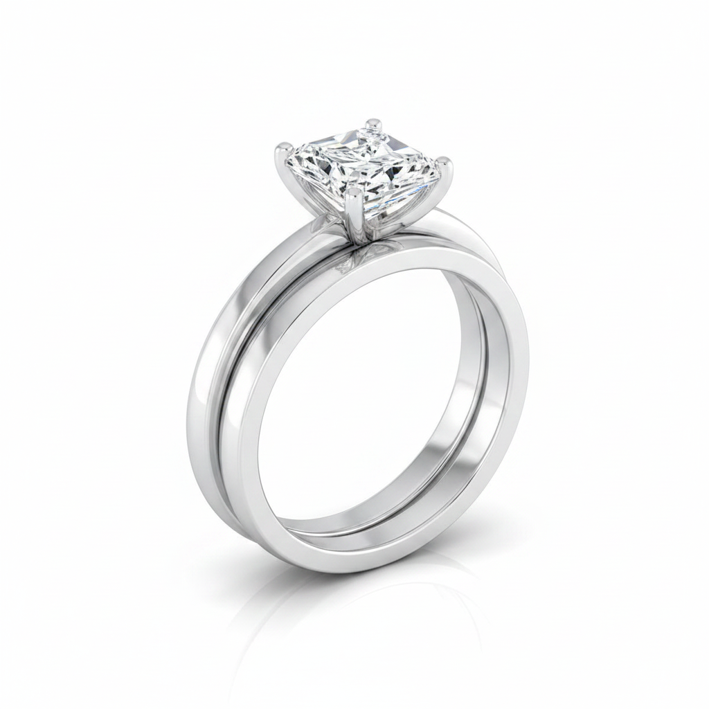 The Isolde Matching Wedding Band, Radiant in Platinum