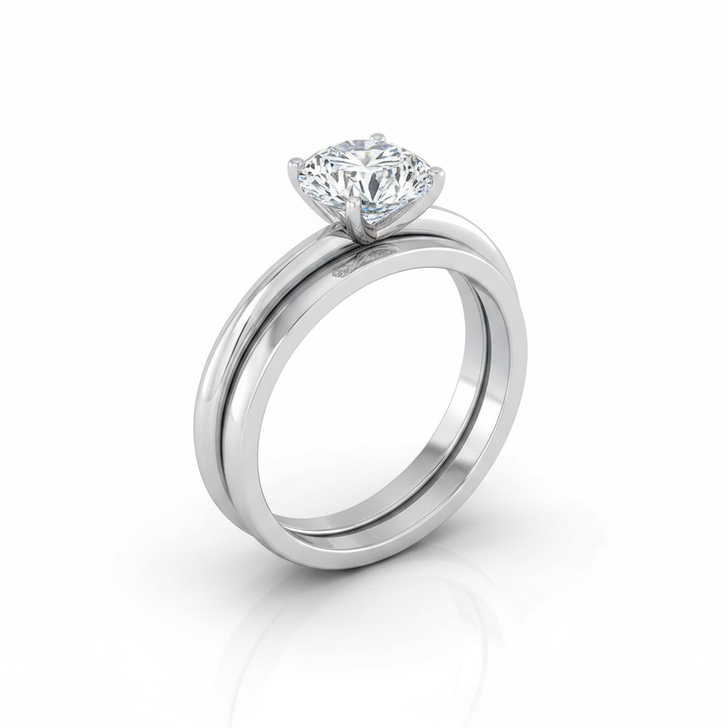 The Isolde Matching Wedding Band, Round in Platinum