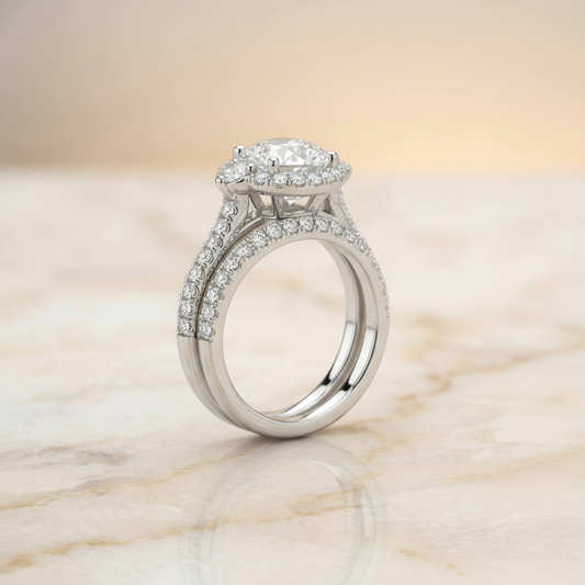 The Ivy Matching Wedding Band, Oval in 18K White Gold