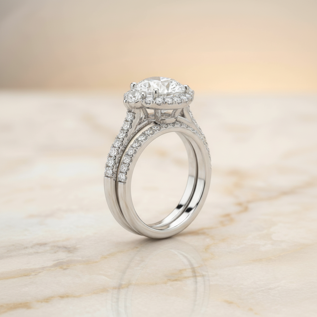 The Ivy Matching Wedding Band, Oval in Platinum