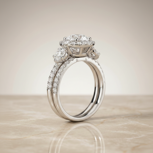 The Ivy Matching Wedding Band, Round in Platinum
