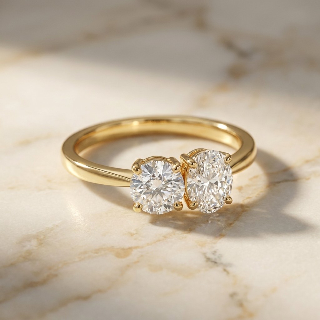 The Jackie oval engagement ring setting in 14K Rose Gold | RockHer