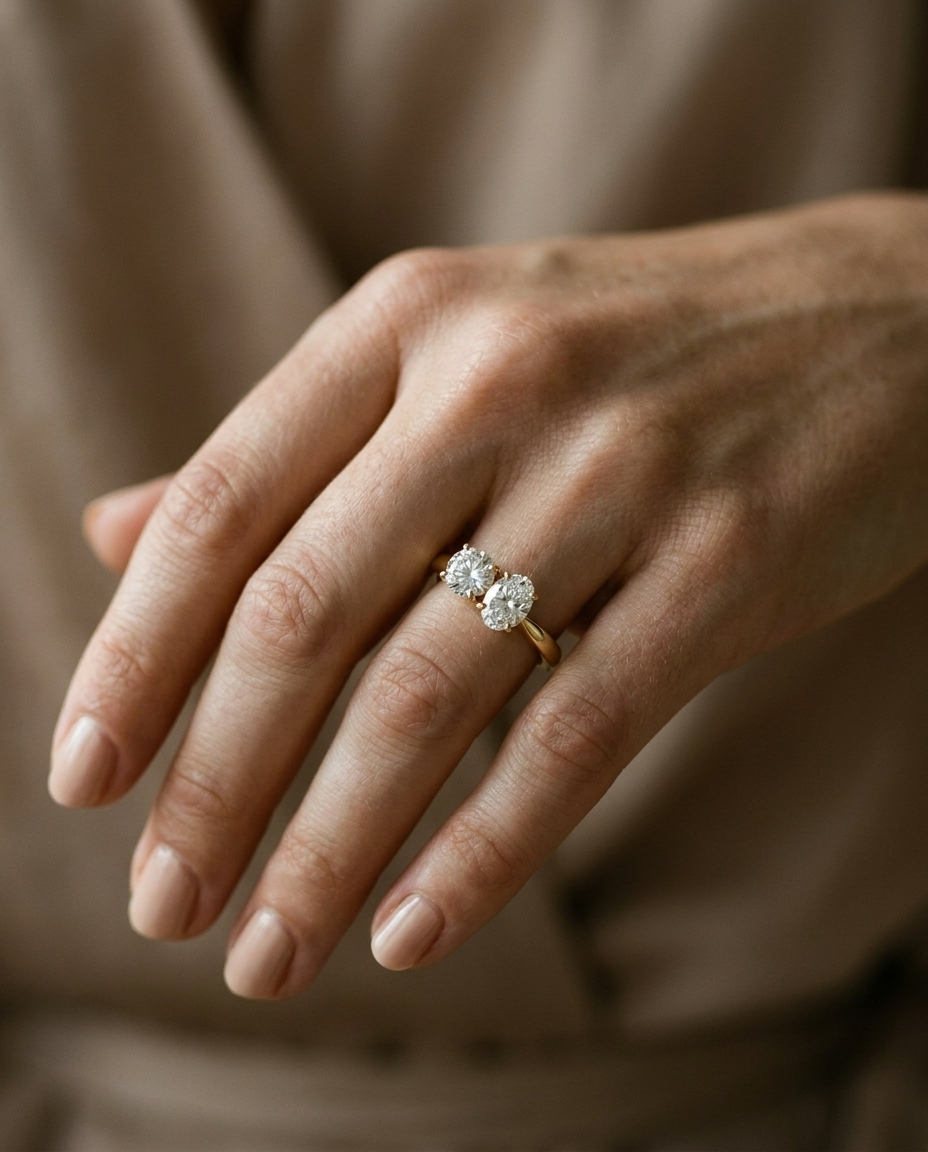 14K Rose Gold band of The Jackie oval engagement ring setting | RockHer