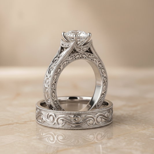 The Janis Matching Wedding Band, Oval in Platinum
