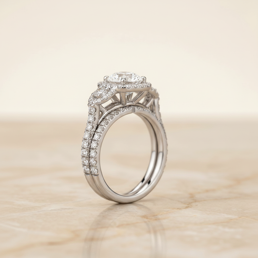 The Jennifer Matching Wedding Band, Round in Platinum