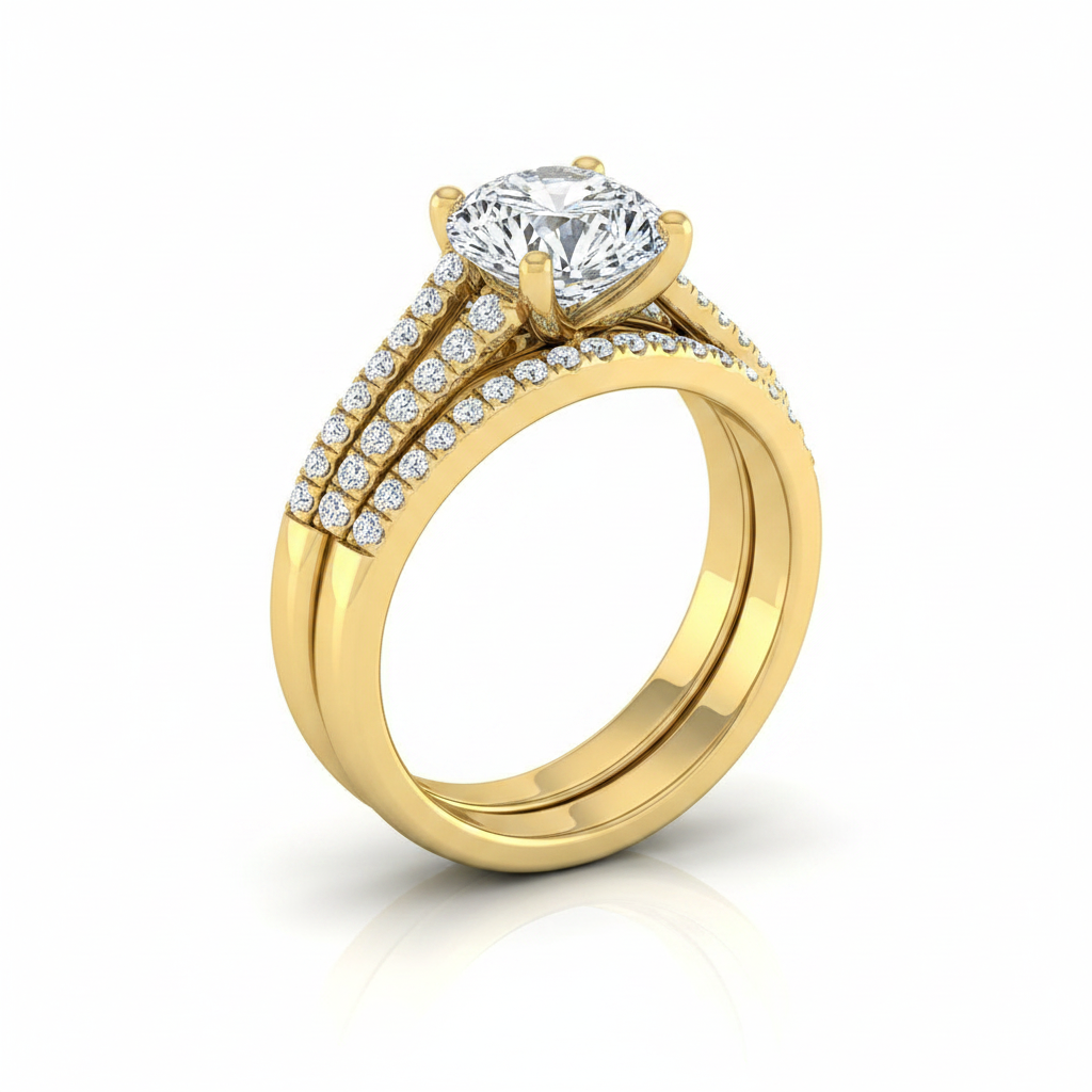 The Jessie Matching Wedding Band, Round in 18K Yellow Gold