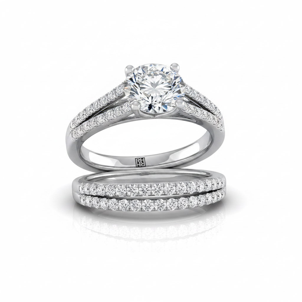 The Jessie Matching Wedding Band, Round in Platinum