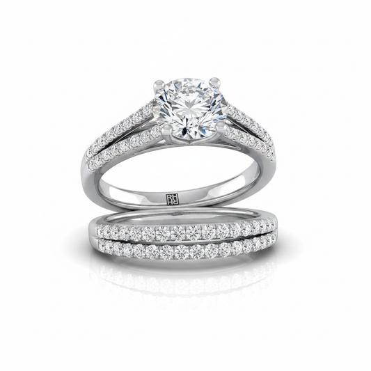 The Jessie Matching Wedding Band, Round in Platinum