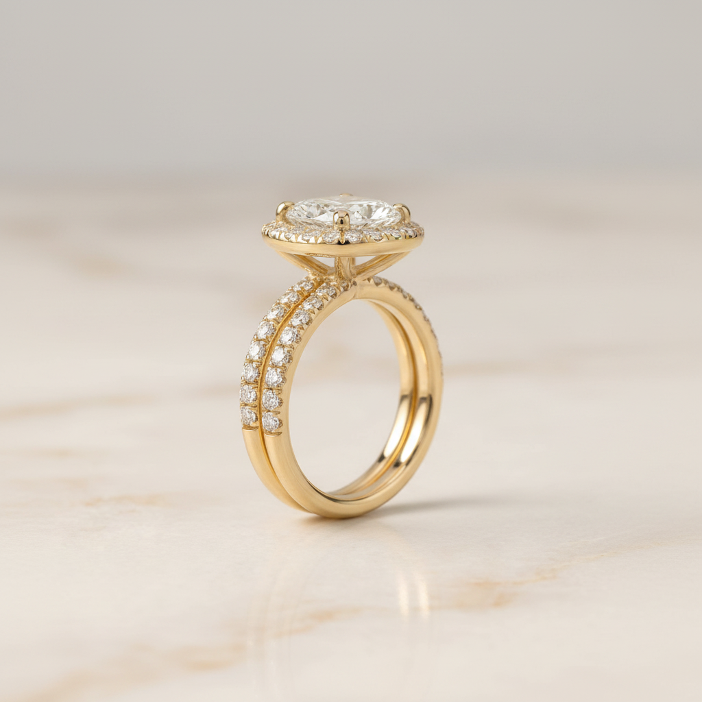The Joan Matching Wedding Band, Cushion in 18K Yellow Gold