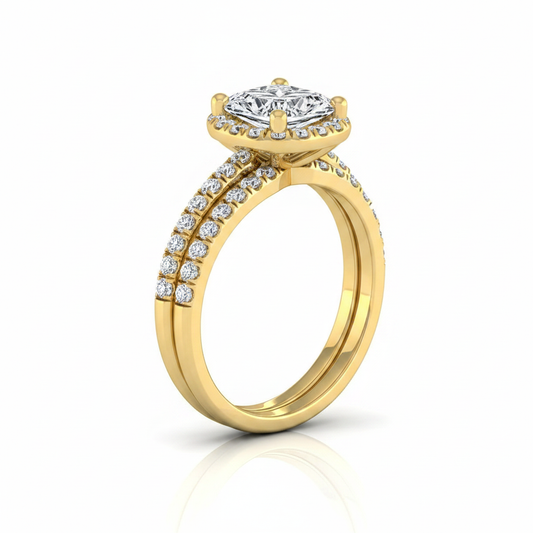 The Joan Matching Wedding Band, Princess in 18K Yellow Gold