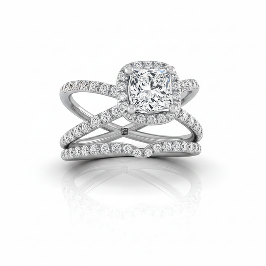 The Joan Matching Wedding Band, Princess in Platinum