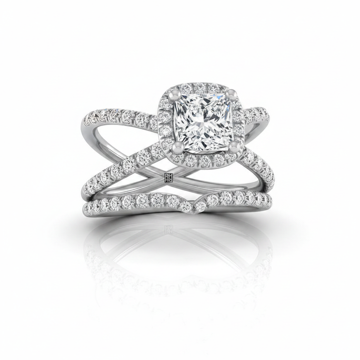 The Joan Matching Wedding Band, Princess in Platinum | RockHer