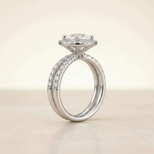 The Joan Matching Wedding Band, Round in Platinum