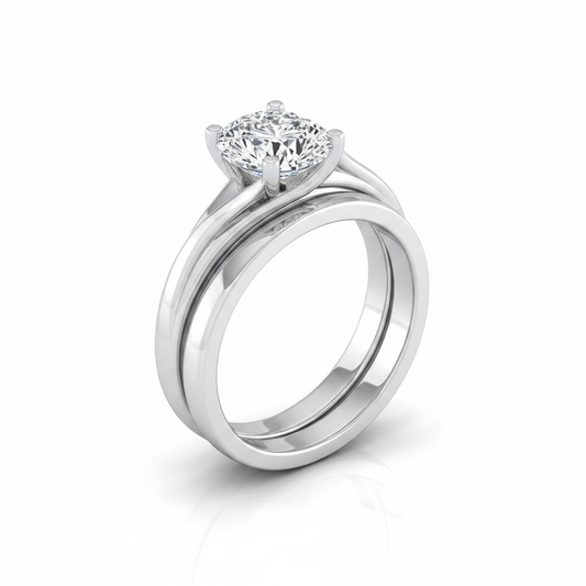 The Joplin Matching Wedding Band, Oval in 18K White Gold