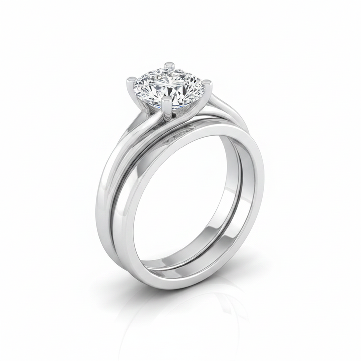 The Joplin Matching Wedding Band, Oval in 18K White Gold | RockHer