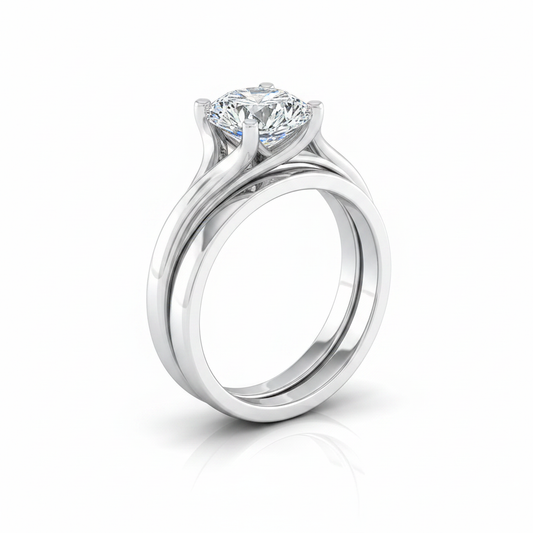 The Joplin Matching Wedding Band, Round in 18K White Gold