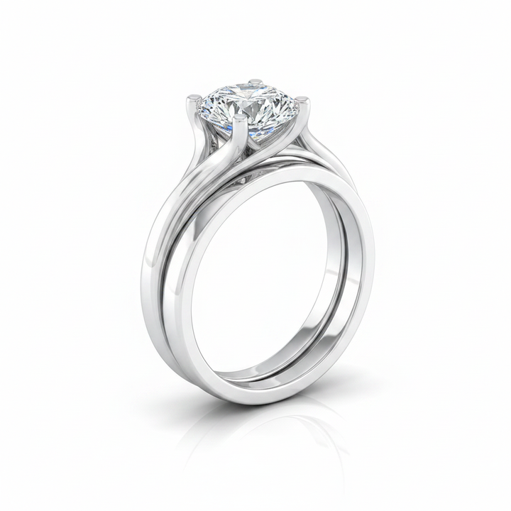 The Joplin Matching Wedding Band, Round in 18K White Gold | RockHer