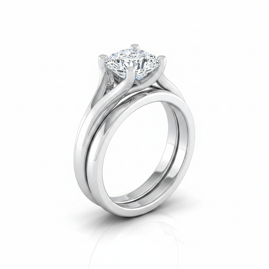 The Joplin Matching Wedding Band, Cushion in Platinum