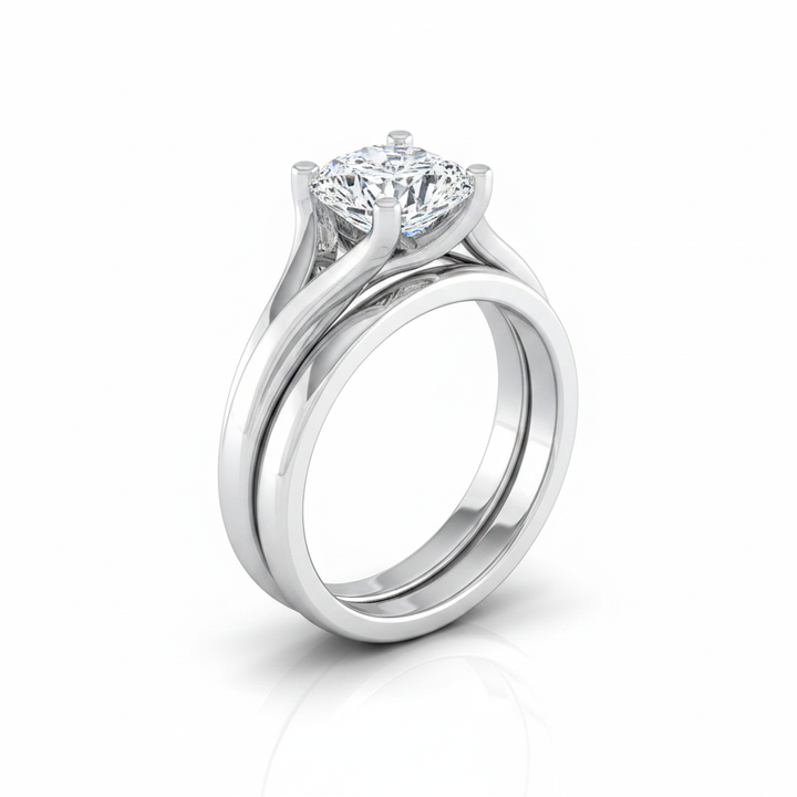 The Joplin Matching Wedding Band, Cushion in Platinum | RockHer
