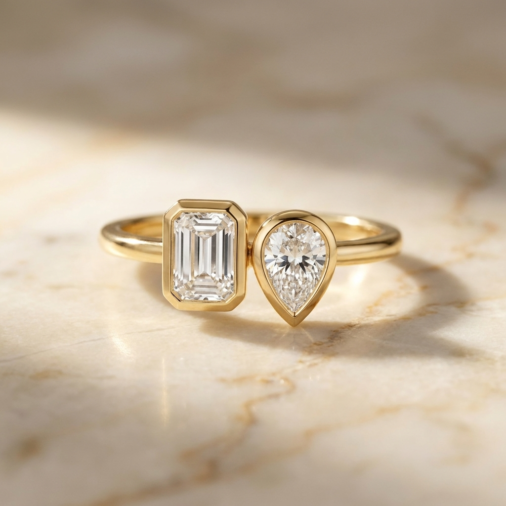 The Josephine emerald engagement ring setting in 14K Rose Gold | RockHer