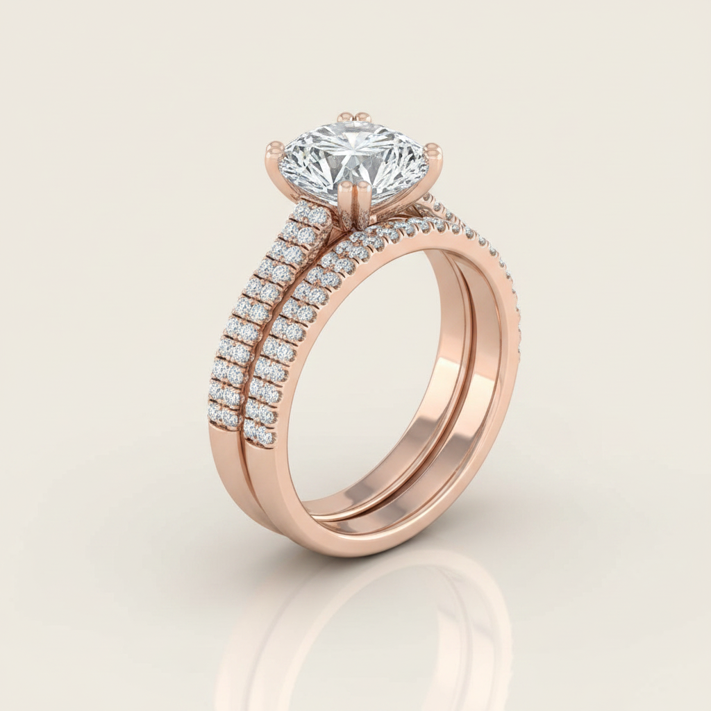 The Joss Matching Wedding Band, Round in 14K Rose Gold