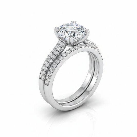 The Joss Matching Wedding Band, Round in 18K White Gold