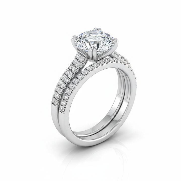 The Joss Matching Wedding Band, Round in 18K White Gold