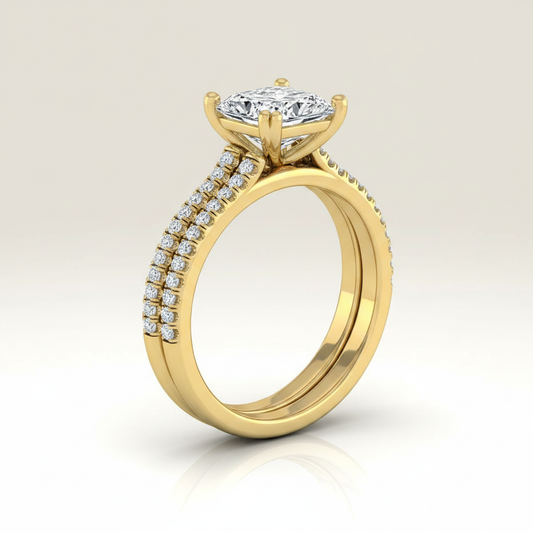 The Joss Matching Wedding Band, Princess in 18K Yellow Gold