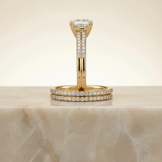 The Joss Matching Wedding Band, Round in 18K Yellow Gold