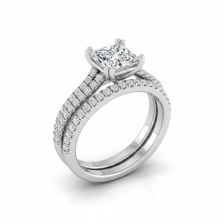 The Joss Matching Wedding Band, Princess in Platinum | RockHer