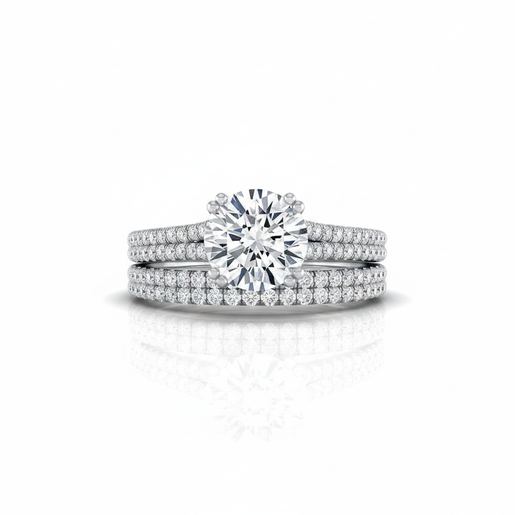 The Joss Matching Wedding Band, Round in Platinum