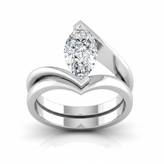 The Julia Matching Wedding Band, Marquise in 18K White Gold