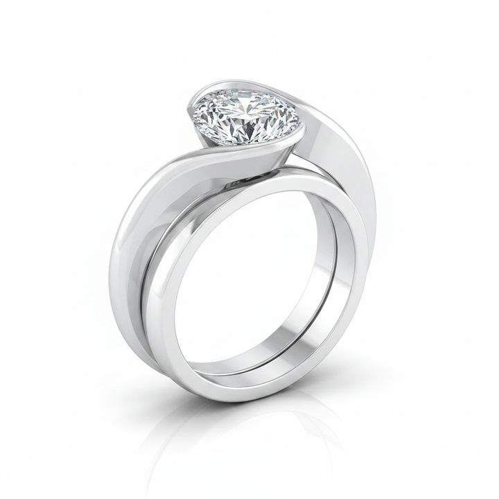 The Julia Matching Wedding Band, Round in 18K White Gold | RockHer