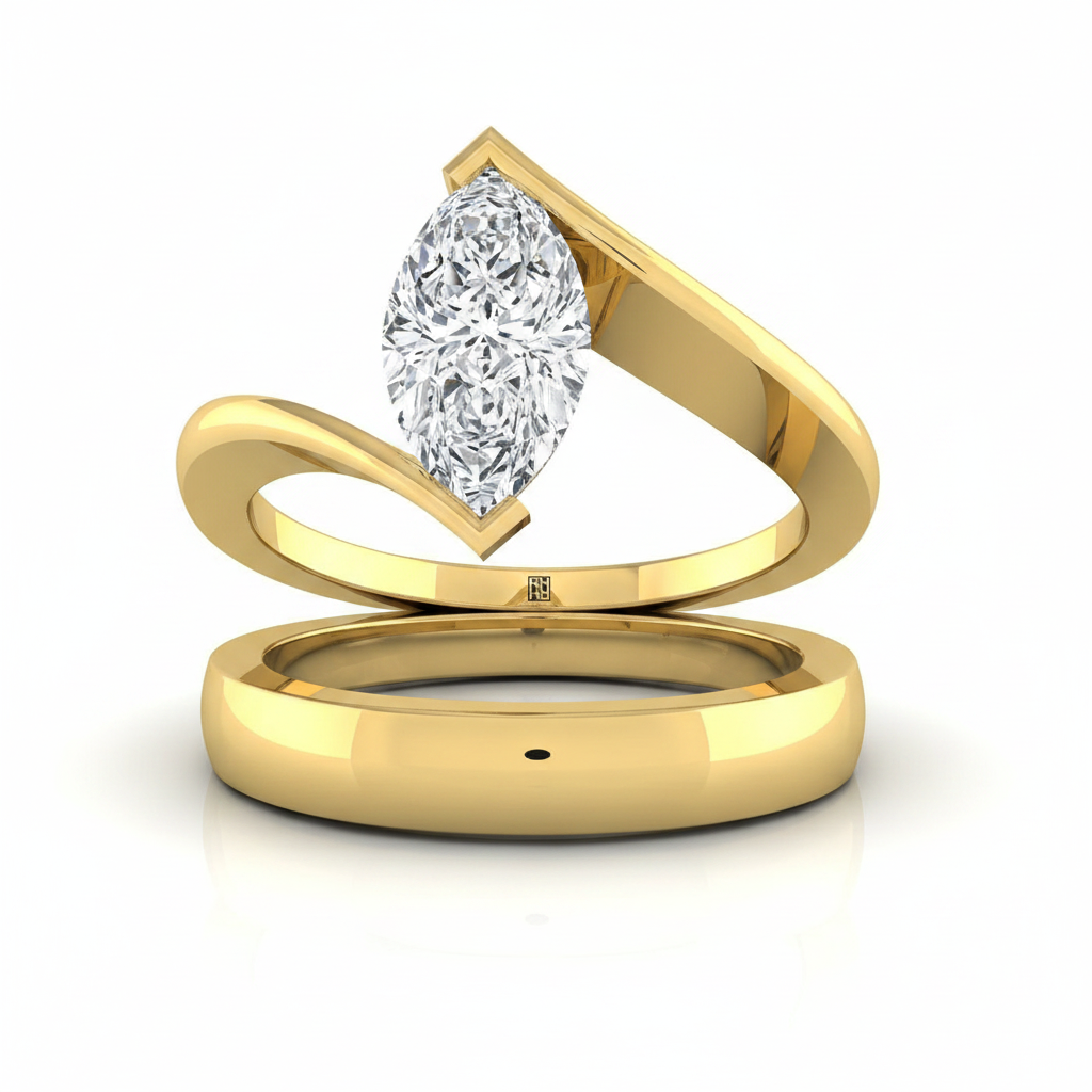 The Julia Matching Wedding Band, Marquise in 18K Yellow Gold